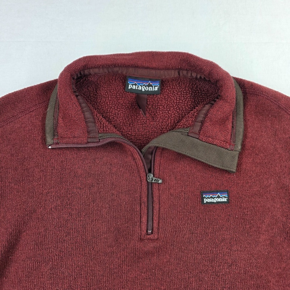 Patagonia Better Sweater 1/4 Zip Red Womens Medium 25617 Bergundy Red - Picture 2 of 9